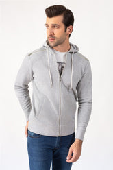 Ash Grey Hoodie Zipper Jacket JKT-HZJ-D41-02